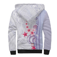 Purple Plumeria Sea Shell Sherpa Hoodie Starfish Polynesian Pattern LT01 - Polynesian Pride