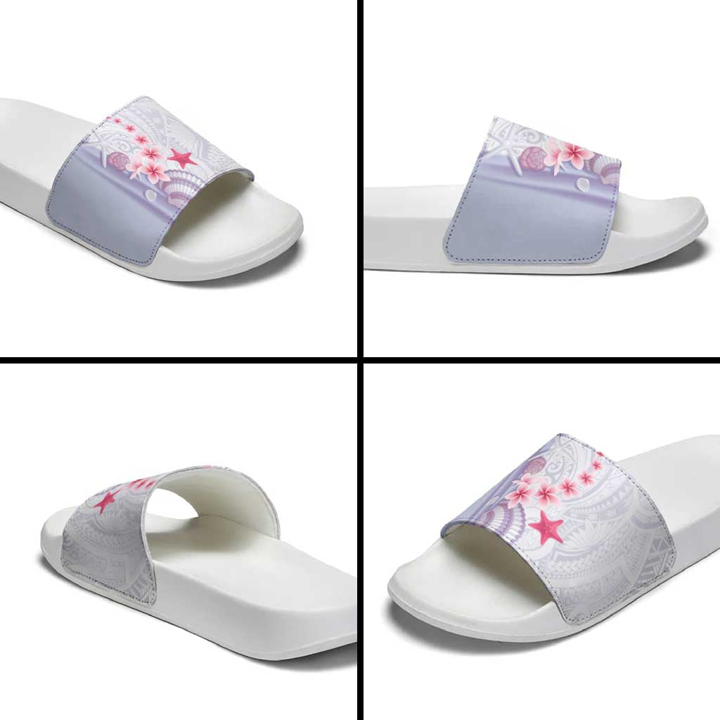 Purple Plumeria Sea Shell Slide Sandals Starfish Polynesian Pattern LT01 - Polynesian Pride