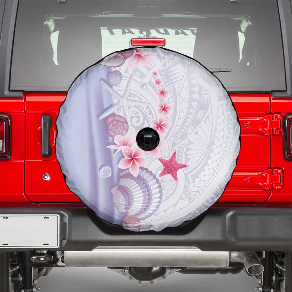 Purple Plumeria Sea Shell Spare Tire Cover Starfish Polynesian Pattern LT01 - Polynesian Pride