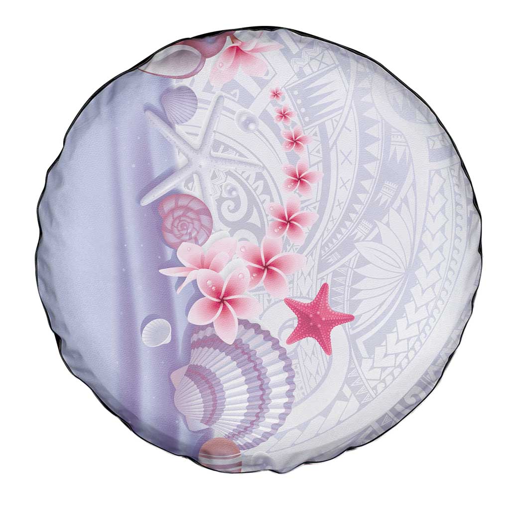 Purple Plumeria Sea Shell Spare Tire Cover Starfish Polynesian Pattern LT01 - Polynesian Pride