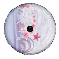 Purple Plumeria Sea Shell Spare Tire Cover Starfish Polynesian Pattern LT01 - Polynesian Pride
