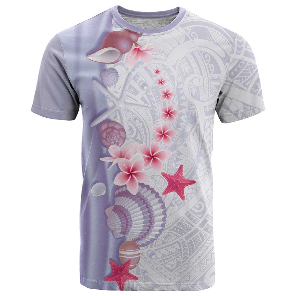 Purple Plumeria Sea Shell T Shirt Starfish Polynesian Pattern LT01 Purple - Polynesian Pride