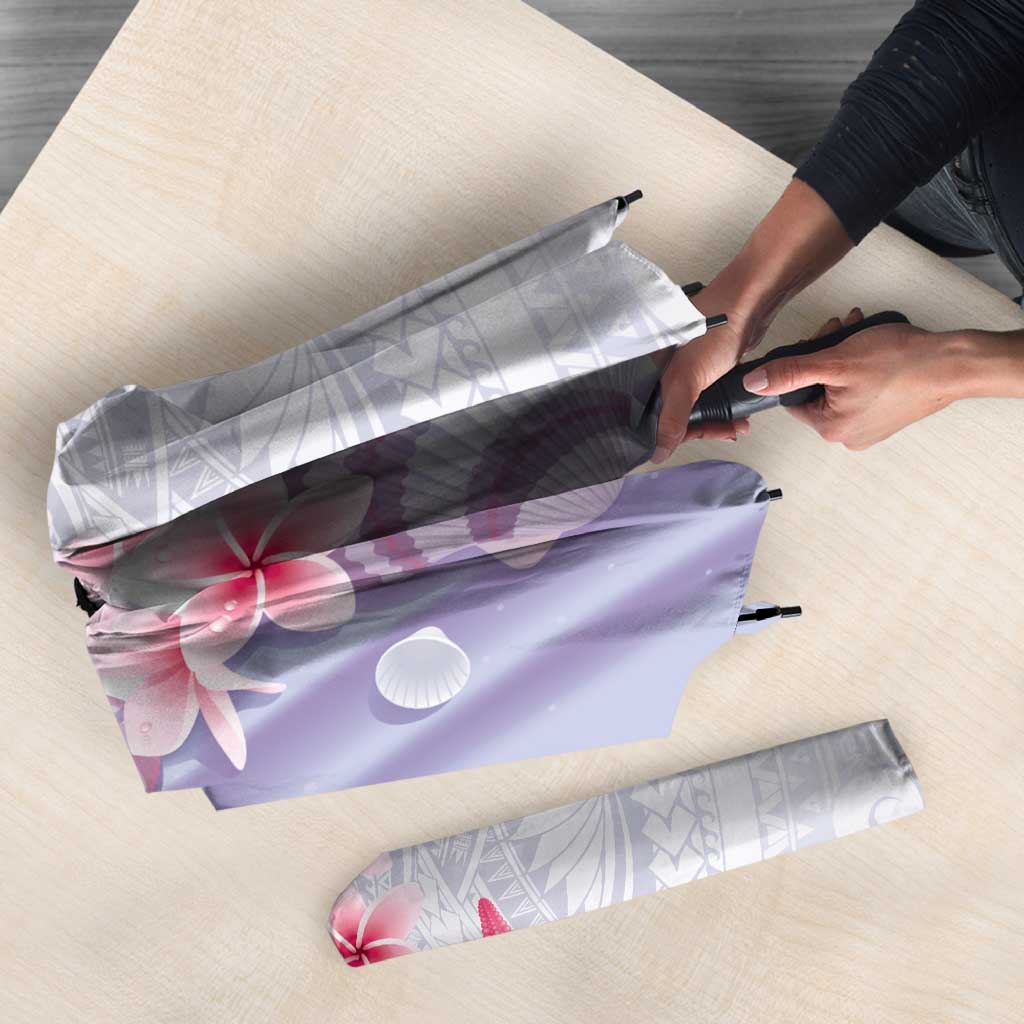 Purple Plumeria Sea Shell Umbrella Starfish Polynesian Pattern LT01 - Polynesian Pride