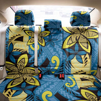 Plumeria Polynesian Pattern Back Car Seat Cover Unique Fantasy Blue Yellow LT01 - Polynesian Pride