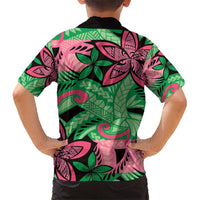 Plumeria Polynesian Pattern Hawaiian Shirt Unique Fantasy Green