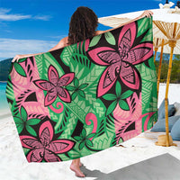 Plumeria Polynesian Pattern Sarong Unique Fantasy Green Pink LT01 One Size 44 x 66 inches Green - Polynesian Pride