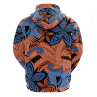 Plumeria Polynesian Pattern Hoodie Unique Fantasy Orange Blue LT01 - Polynesian Pride