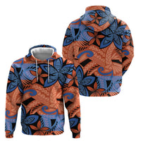 Plumeria Polynesian Pattern Hoodie Unique Fantasy Orange Blue LT01 - Polynesian Pride