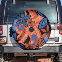 Plumeria Polynesian Pattern Spare Tire Cover Unique Fantasy Orange Blue LT01 Orange - Polynesian Pride
