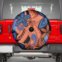 Plumeria Polynesian Pattern Spare Tire Cover Unique Fantasy Orange Blue LT01 - Polynesian Pride