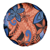 Plumeria Polynesian Pattern Spare Tire Cover Unique Fantasy Orange Blue LT01 - Polynesian Pride