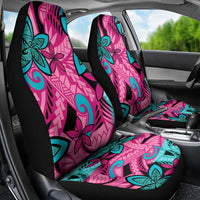 Plumeria Polynesian Pattern Car Seat Cover Unique Fantasy Pink Teal LT01 - Polynesian Pride