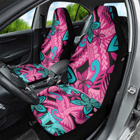 Plumeria Polynesian Pattern Car Seat Cover Unique Fantasy Pink Teal LT01 - Polynesian Pride