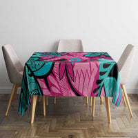Plumeria Polynesian Pattern Tablecloth Unique Fantasy Pink Teal LT01 - Polynesian Pride