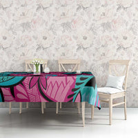 Plumeria Polynesian Pattern Tablecloth Unique Fantasy Pink Teal LT01 - Polynesian Pride