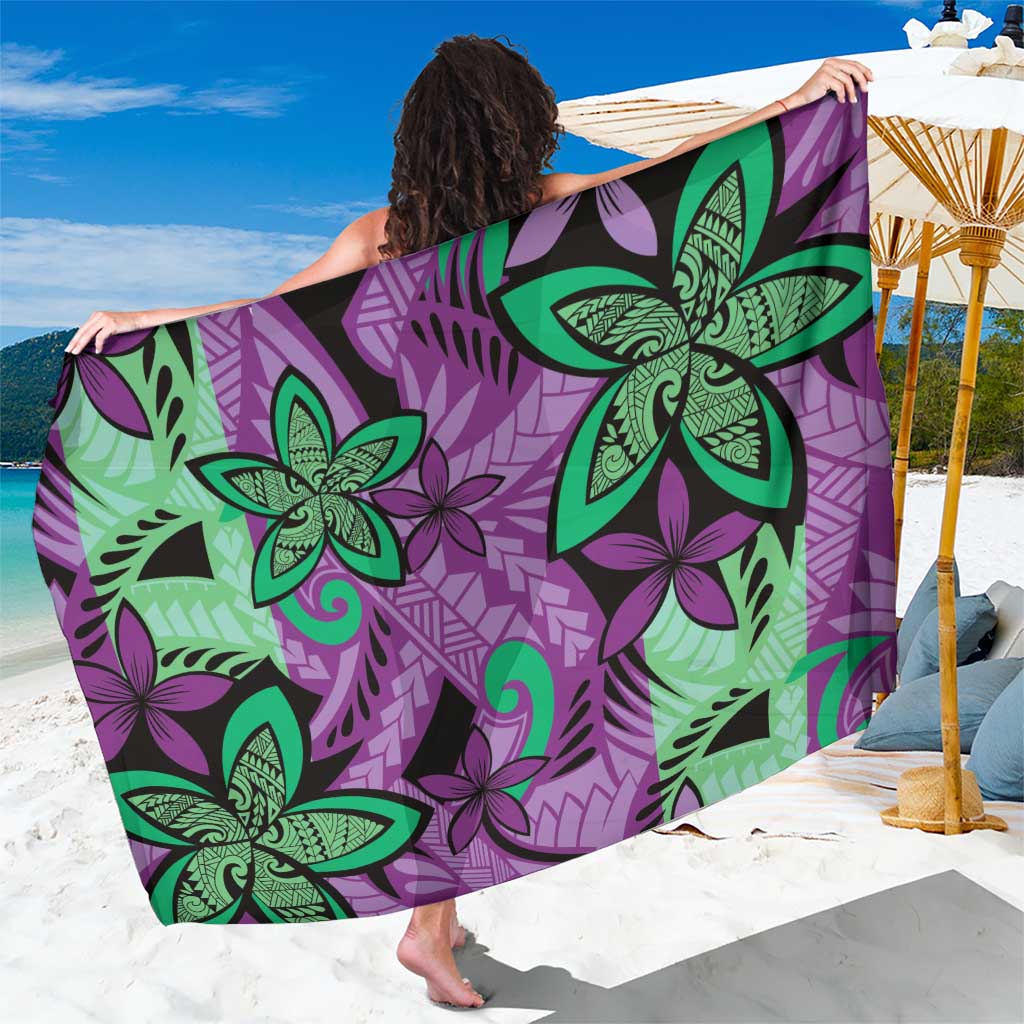 Plumeria Polynesian Pattern Sarong Unique Fantasy Purple Green LT01 One Size 44 x 66 inches Purple - Polynesian Pride