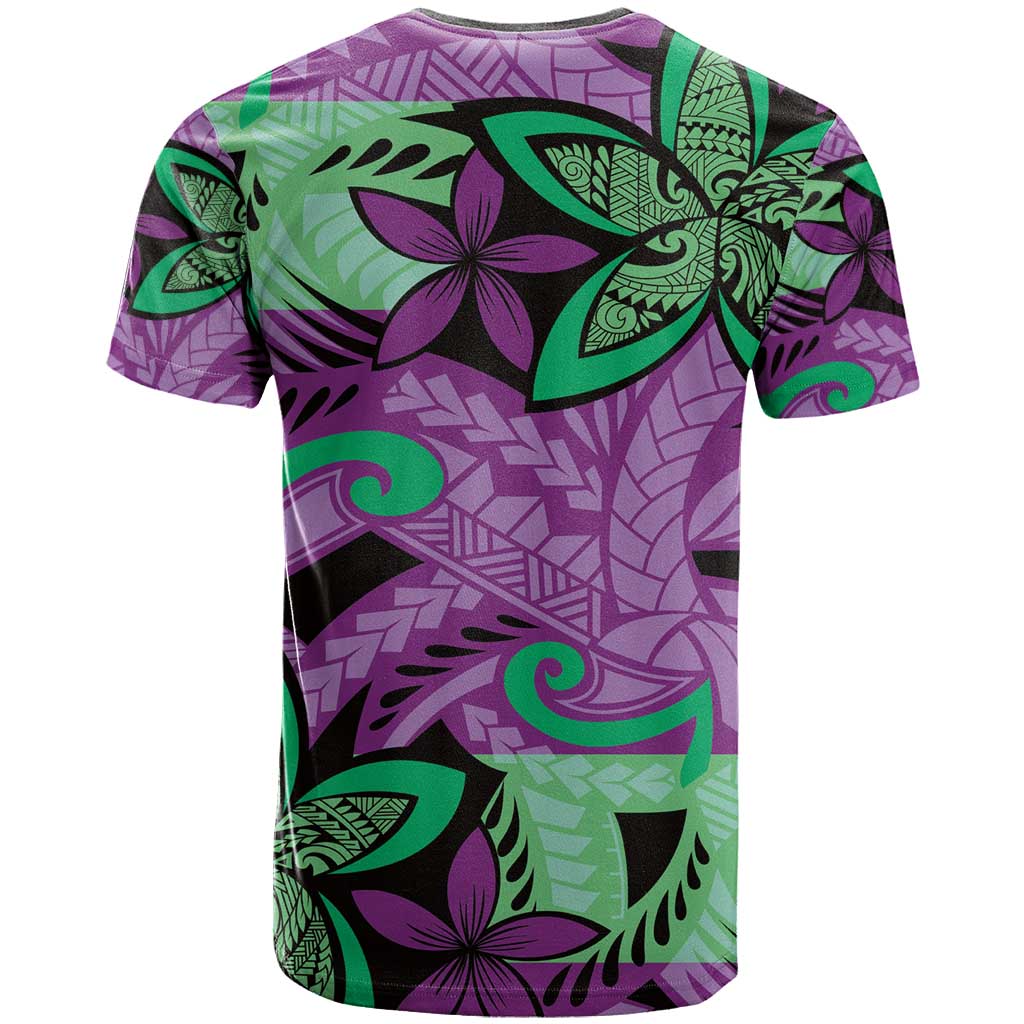 Plumeria Polynesian Pattern T Shirt Unique Fantasy Purple Green LT01 - Polynesian Pride
