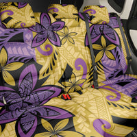 Plumeria Polynesian Pattern Back Car Seat Cover Unique Fantasy Yellow Purple LT01 - Polynesian Pride