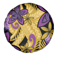 Plumeria Polynesian Pattern Spare Tire Cover Unique Fantasy Yellow Purple LT01 - Polynesian Pride