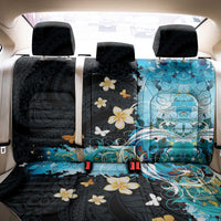 Blue Grunge Polynesian Pattern Back Car Seat Cover Plumeria Floral LT01 - Polynesian Pride