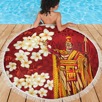 Hawaii King Kamehameha Beach Blanket Plumeria Lauhala Pattern LT01 - Polynesian Pride