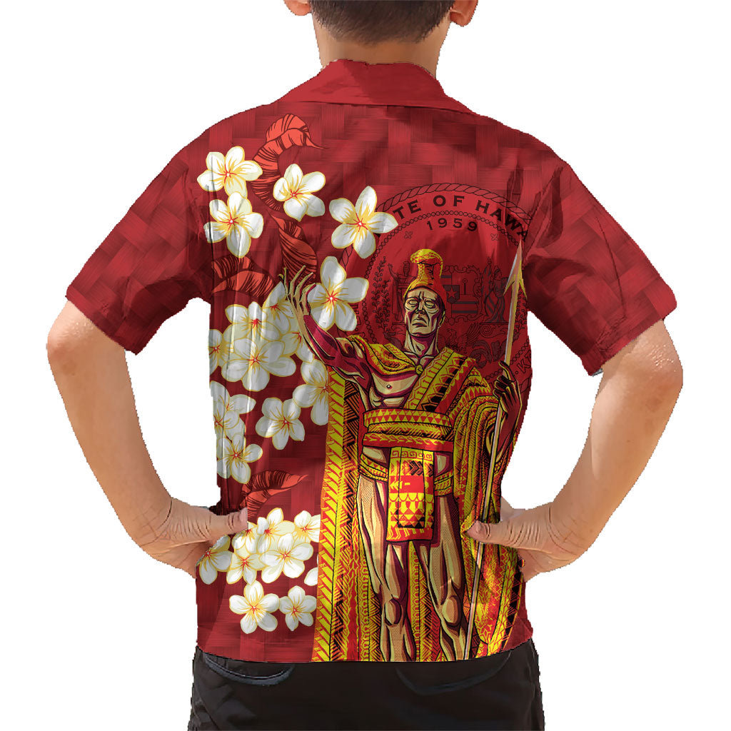 Hawaii King Kamehameha Kid Hawaiian Shirt Plumeria Lauhala Pattern LT01 - Polynesian Pride