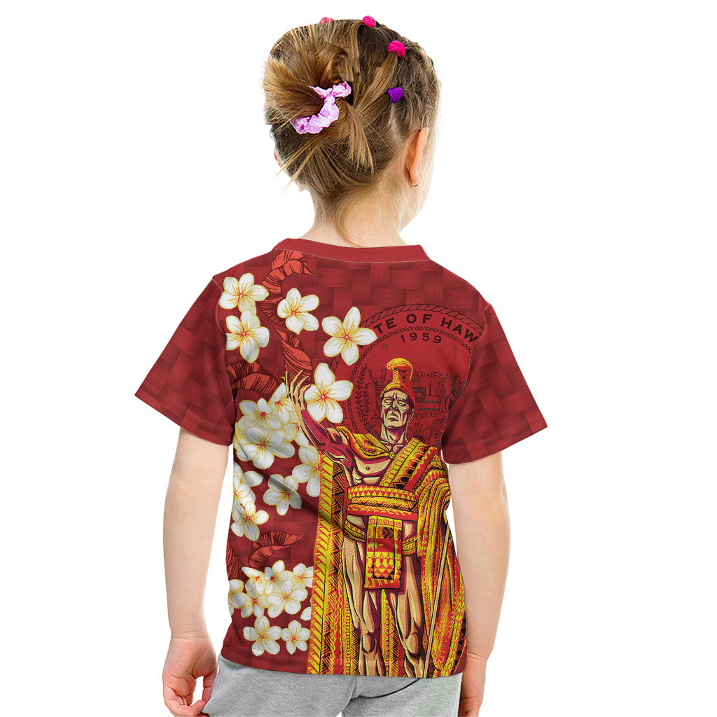 Hawaii King Kamehameha Kid T Shirt Plumeria Lauhala Pattern LT01 - Polynesian Pride