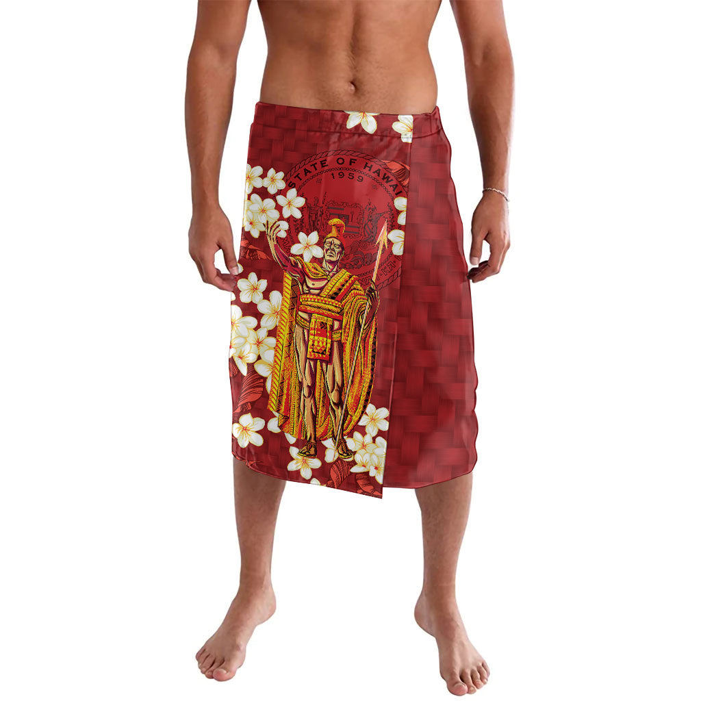 Hawaii King Kamehameha Lavalava Plumeria Lauhala Pattern LT01 Red - Polynesian Pride