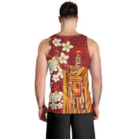 Hawaii King Kamehameha Men Tank Top Plumeria Lauhala Pattern LT01 - Polynesian Pride