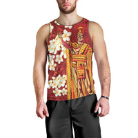 Hawaii King Kamehameha Men Tank Top Plumeria Lauhala Pattern LT01 - Polynesian Pride