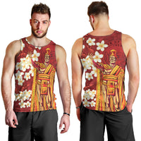 Hawaii King Kamehameha Men Tank Top Plumeria Lauhala Pattern LT01 - Polynesian Pride