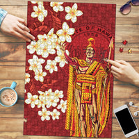 Hawaii King Kamehameha Puzzle Plumeria Lauhala Pattern LT01 Red - Polynesian Pride