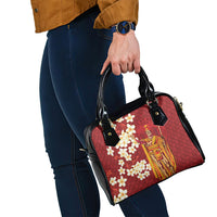 Hawaii King Kamehameha Shoulder Handbag Plumeria Lauhala Pattern LT01 - Polynesian Pride