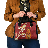 Hawaii King Kamehameha Shoulder Handbag Plumeria Lauhala Pattern LT01 - Polynesian Pride