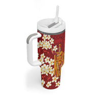 Hawaii King Kamehameha Tumbler With Handle Plumeria Lauhala Pattern LT01 - Polynesian Pride
