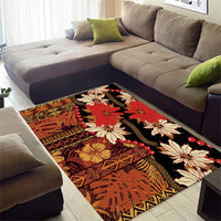 Hawaii Christmas Poinsettia Lei Area Rug Tapa Pattern LT01 - Polynesian Pride