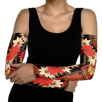 Hawaii Christmas Poinsettia Lei Arm Sleeves Tapa Pattern LT01 - Polynesian Pride