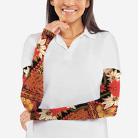 Hawaii Christmas Poinsettia Lei Arm Sleeves Tapa Pattern LT01 - Polynesian Pride