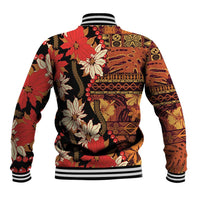 Hawaii Christmas Poinsettia Lei Baseball Jacket Tapa Pattern LT01 - Polynesian Pride