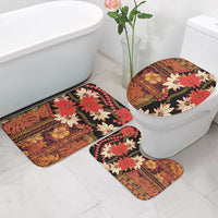 Hawaii Christmas Poinsettia Lei Bathroom Set Tapa Pattern LT01 - Polynesian Pride