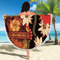 Hawaii Christmas Poinsettia Lei Beach Blanket Tapa Pattern LT01 - Polynesian Pride