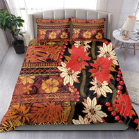 Hawaii Christmas Poinsettia Lei Bedding Set Tapa Pattern LT01 - Polynesian Pride