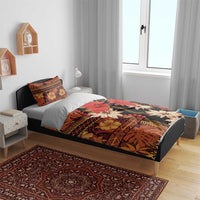 Hawaii Christmas Poinsettia Lei Bedding Set Tapa Pattern LT01 - Polynesian Pride