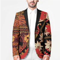 Hawaii Christmas Poinsettia Lei Blazer Tapa Pattern LT01 - Polynesian Pride