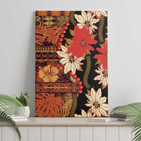 Hawaii Christmas Poinsettia Lei Canvas Wall Art Tapa Pattern LT01 - Polynesian Pride