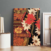 Hawaii Christmas Poinsettia Lei Canvas Wall Art Tapa Pattern LT01 - Polynesian Pride