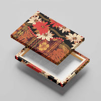 Hawaii Christmas Poinsettia Lei Canvas Wall Art Tapa Pattern LT01 - Polynesian Pride