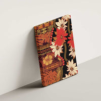 Hawaii Christmas Poinsettia Lei Canvas Wall Art Tapa Pattern LT01 - Polynesian Pride