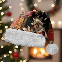 Hawaii Christmas Poinsettia Lei Christmas Santa Hat Tapa Pattern LT01 With Fur Brown - Polynesian Pride