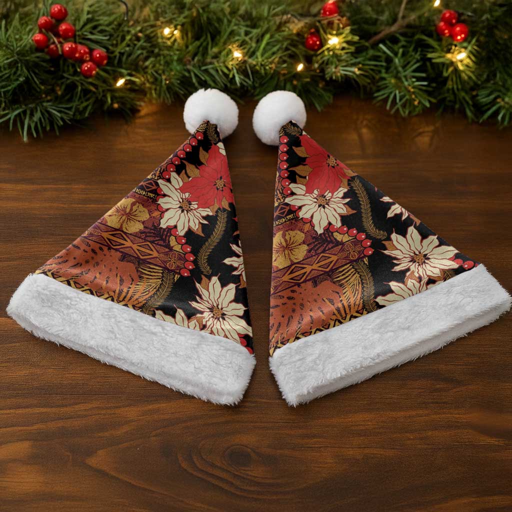 Hawaii Christmas Poinsettia Lei Christmas Santa Hat Tapa Pattern LT01 - Polynesian Pride